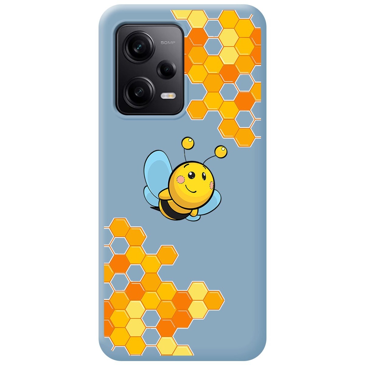 Funda Silicona Líquida Azul compatible con Xiaomi Redmi Note 12 Pro 5G diseño Abeja Dibujos