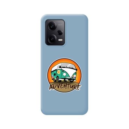 Funda Silicona Líquida Azul compatible con Xiaomi Redmi Note 12 Pro 5G diseño Adventure Dibujos