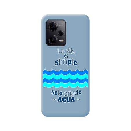 Funda Silicona Líquida Azul compatible con Xiaomi Redmi Note 12 Pro 5G diseño Agua Dibujos