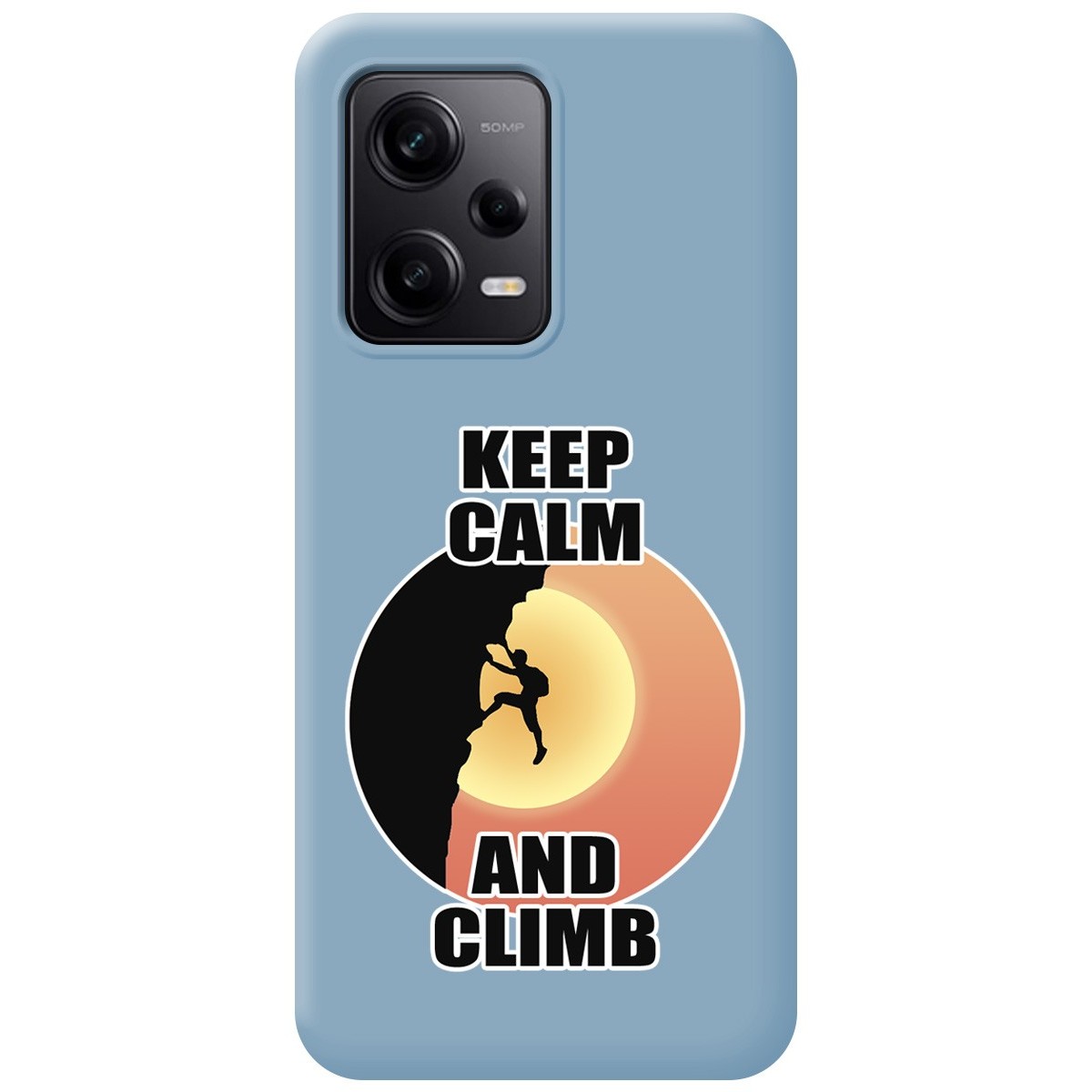 Funda Silicona Líquida Azul compatible con Xiaomi Redmi Note 12 Pro 5G diseño Hombre Escalada Dibujos