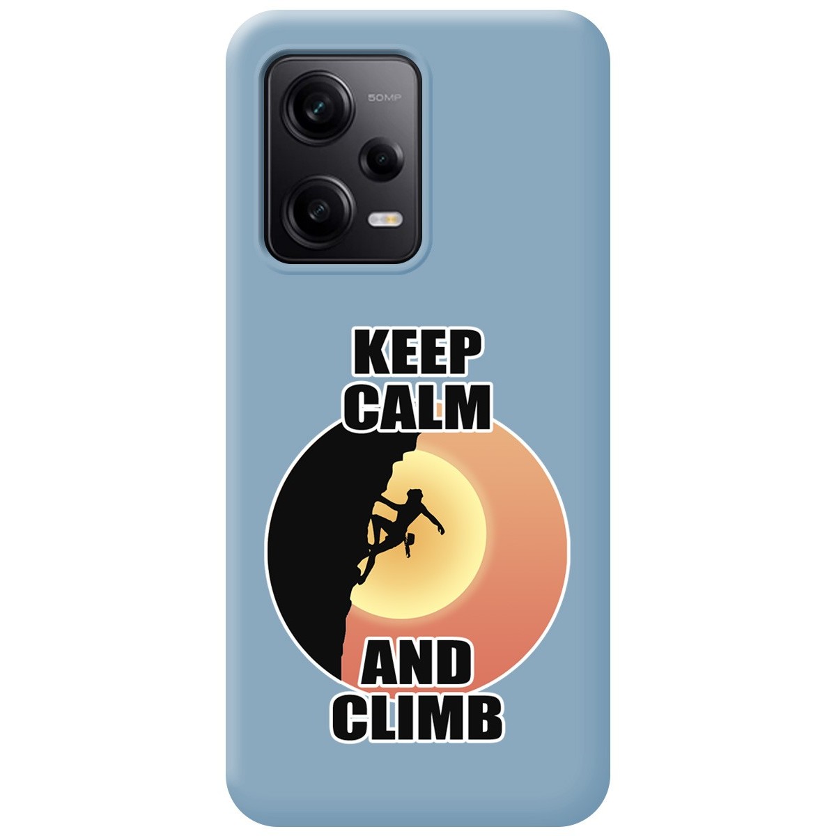 Funda Silicona Líquida Azul compatible con Xiaomi Redmi Note 12 Pro 5G diseño Mujer Escalada Dibujos