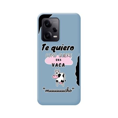 Funda Silicona Líquida Azul compatible con Xiaomi Redmi Note 12 Pro 5G diseño Vaca Dibujos