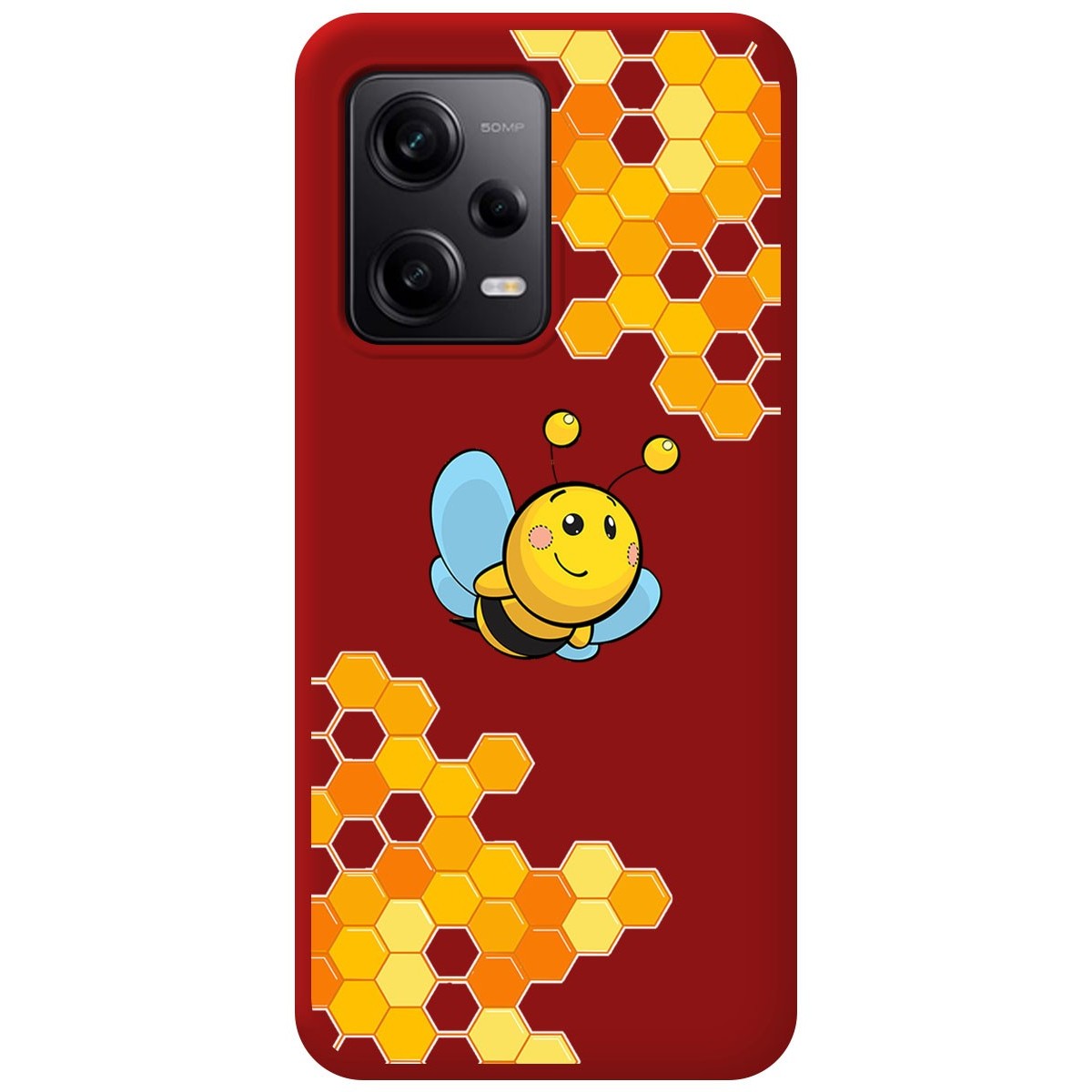 Funda Silicona Líquida Roja compatible con Xiaomi Redmi Note 12 Pro 5G diseño Abeja Dibujos