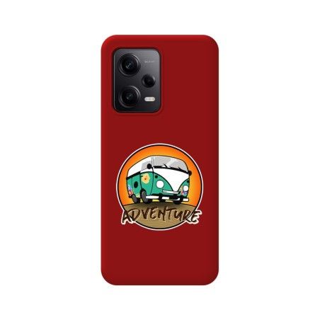 Funda Silicona Líquida Roja compatible con Xiaomi Redmi Note 12 Pro 5G diseño Adventure Dibujos