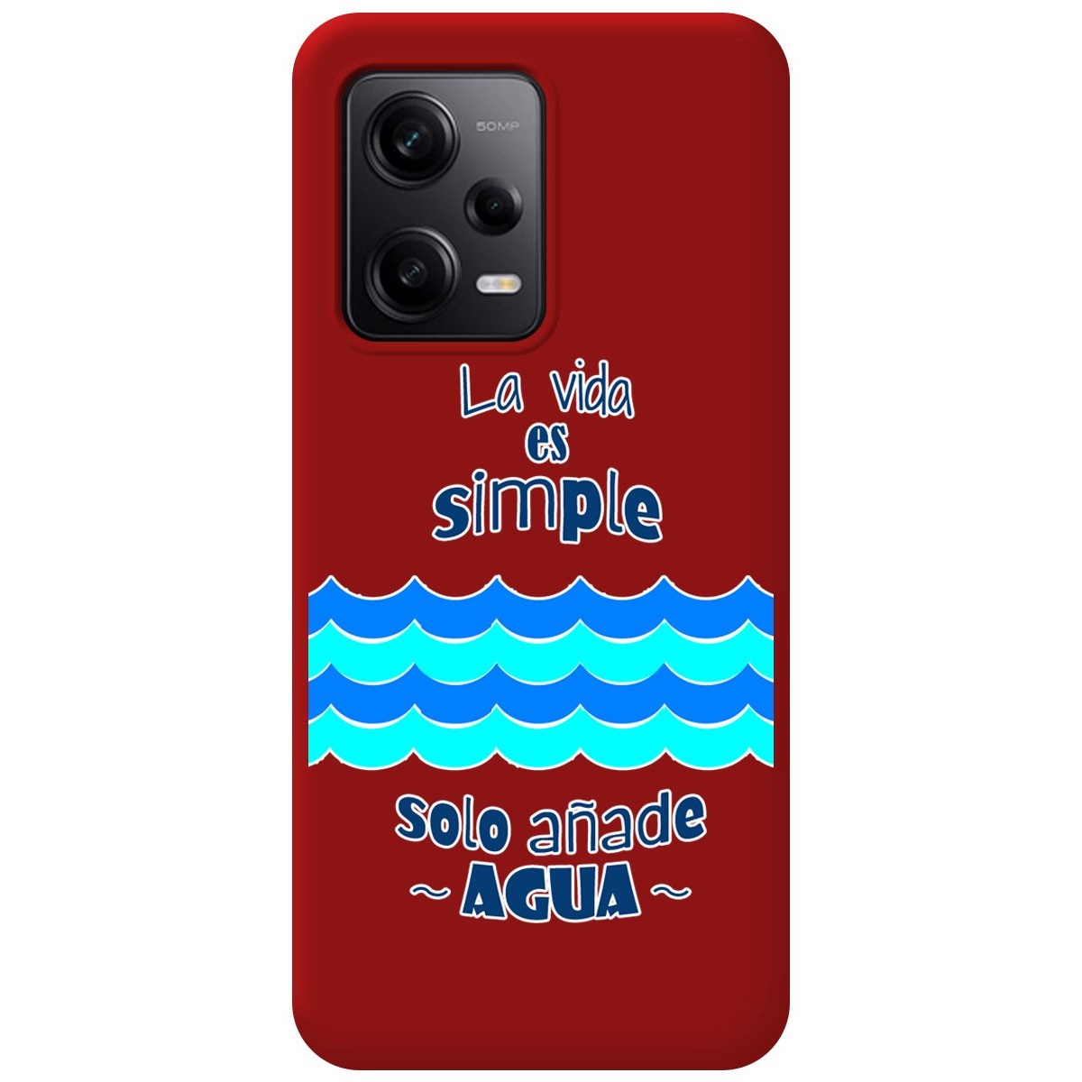 Funda Silicona Líquida Roja compatible con Xiaomi Redmi Note 12 Pro 5G diseño Agua Dibujos