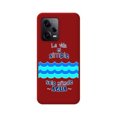 Funda Silicona Líquida Roja compatible con Xiaomi Redmi Note 12 Pro 5G diseño Agua Dibujos