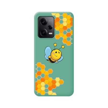 Funda Silicona Líquida Verde compatible con Xiaomi Redmi Note 12 Pro 5G diseño Abeja Dibujos