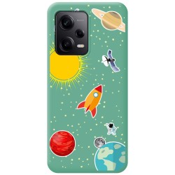Funda Silicona Líquida Verde compatible con Xiaomi Redmi Note 12 Pro 5G diseño Espacio Dibujos