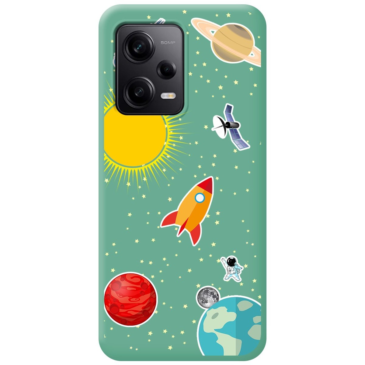 Funda Silicona Líquida Verde compatible con Xiaomi Redmi Note 12 Pro 5G diseño Espacio Dibujos