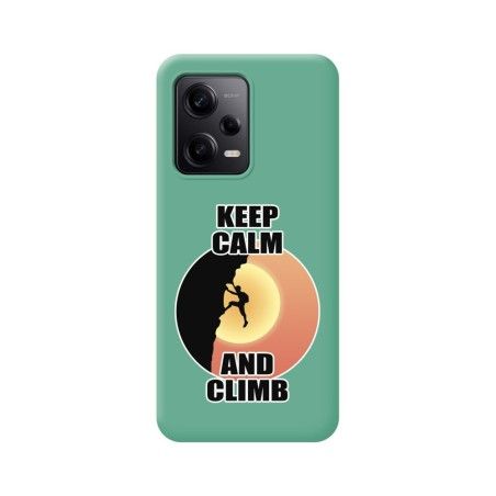Funda Silicona Líquida Verde compatible con Xiaomi Redmi Note 12 Pro 5G diseño Hombre Escalada Dibujos