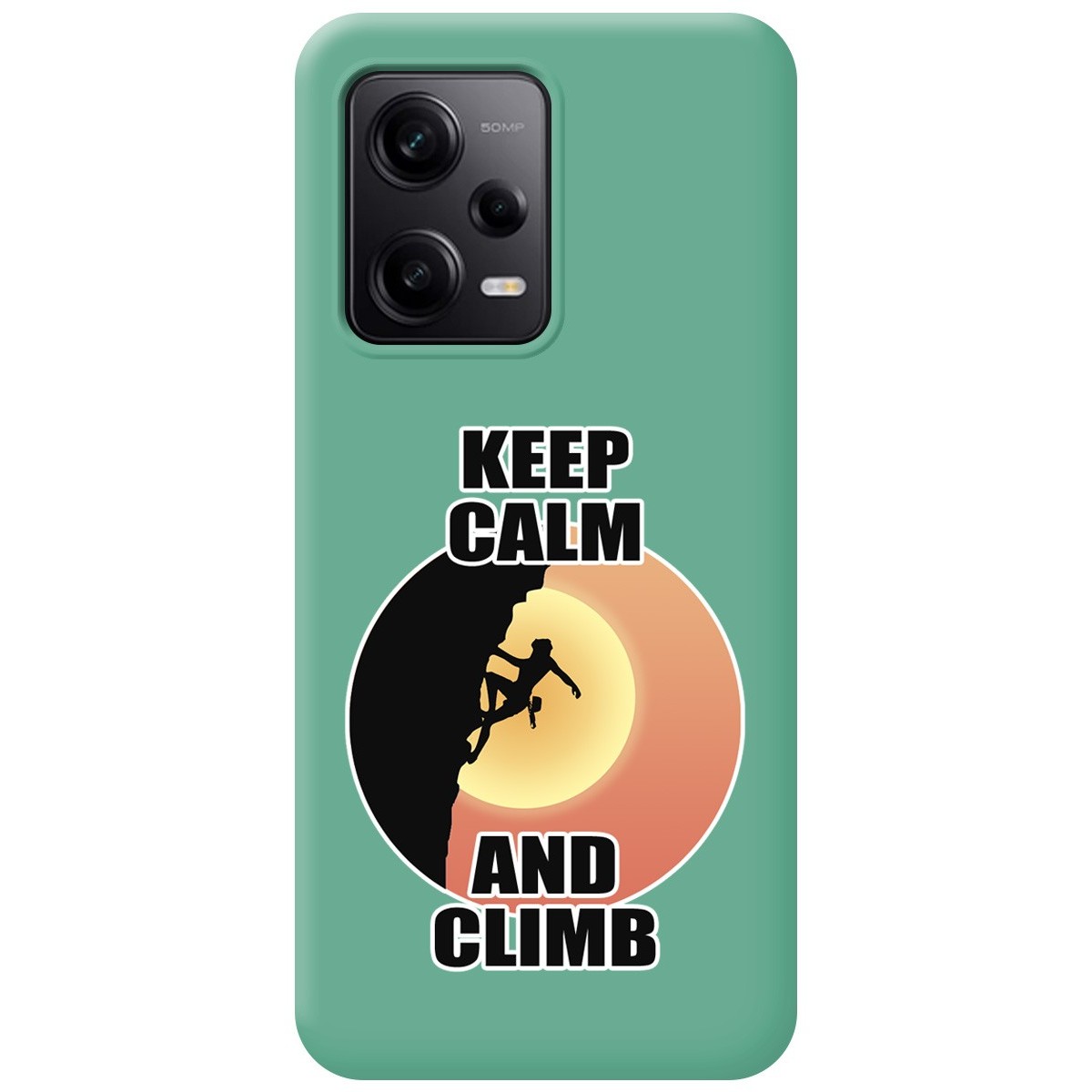 Funda Silicona Líquida Verde compatible con Xiaomi Redmi Note 12 Pro 5G diseño Mujer Escalada Dibujos