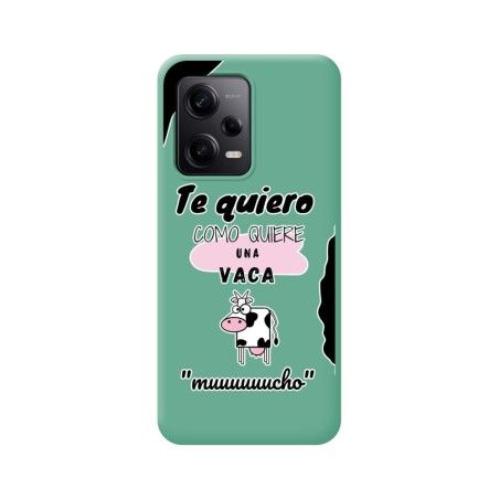 Funda Silicona Líquida Verde compatible con Xiaomi Redmi Note 12 Pro 5G diseño Vaca Dibujos