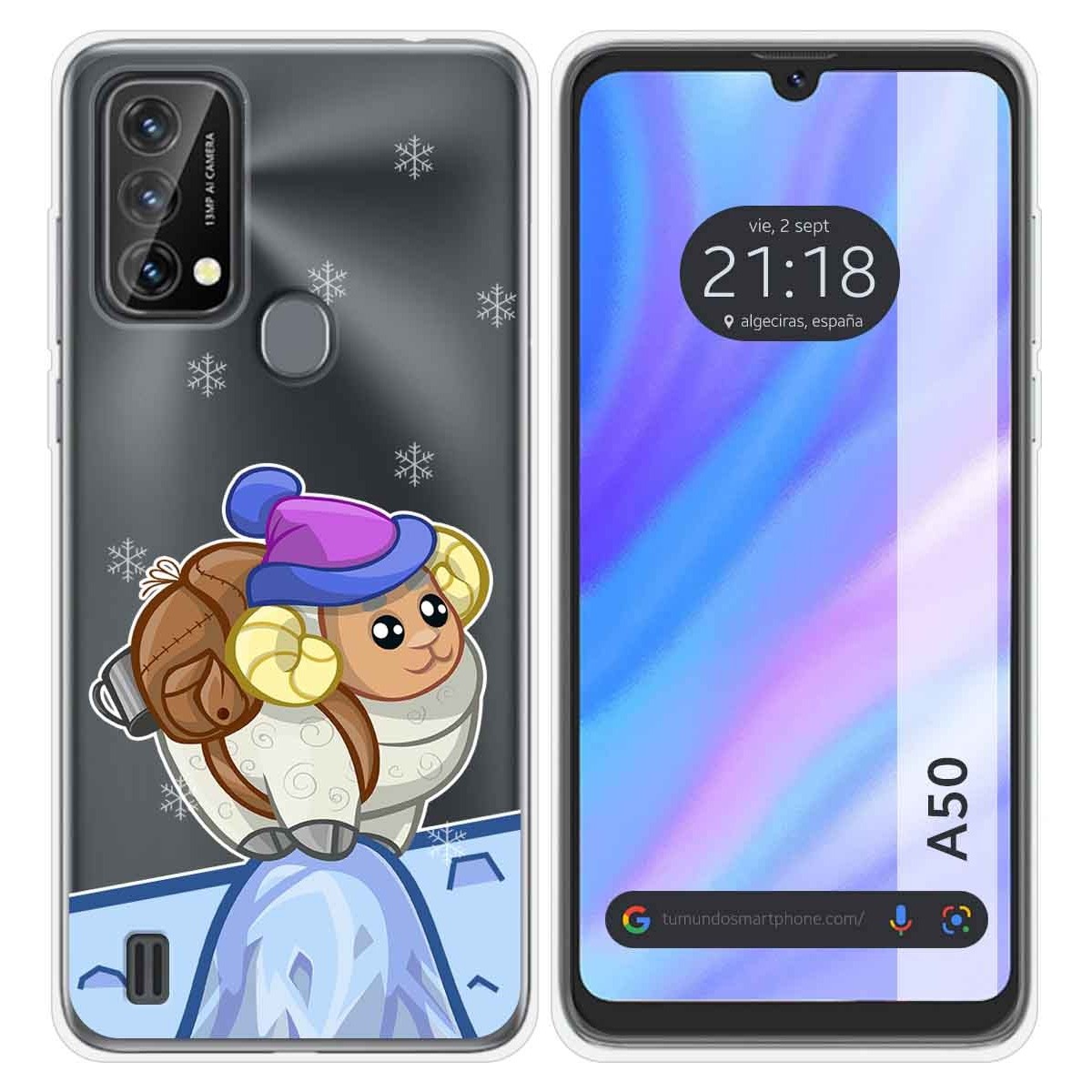 Funda Silicona Transparente para Blackview A50 diseño Cabra Dibujos