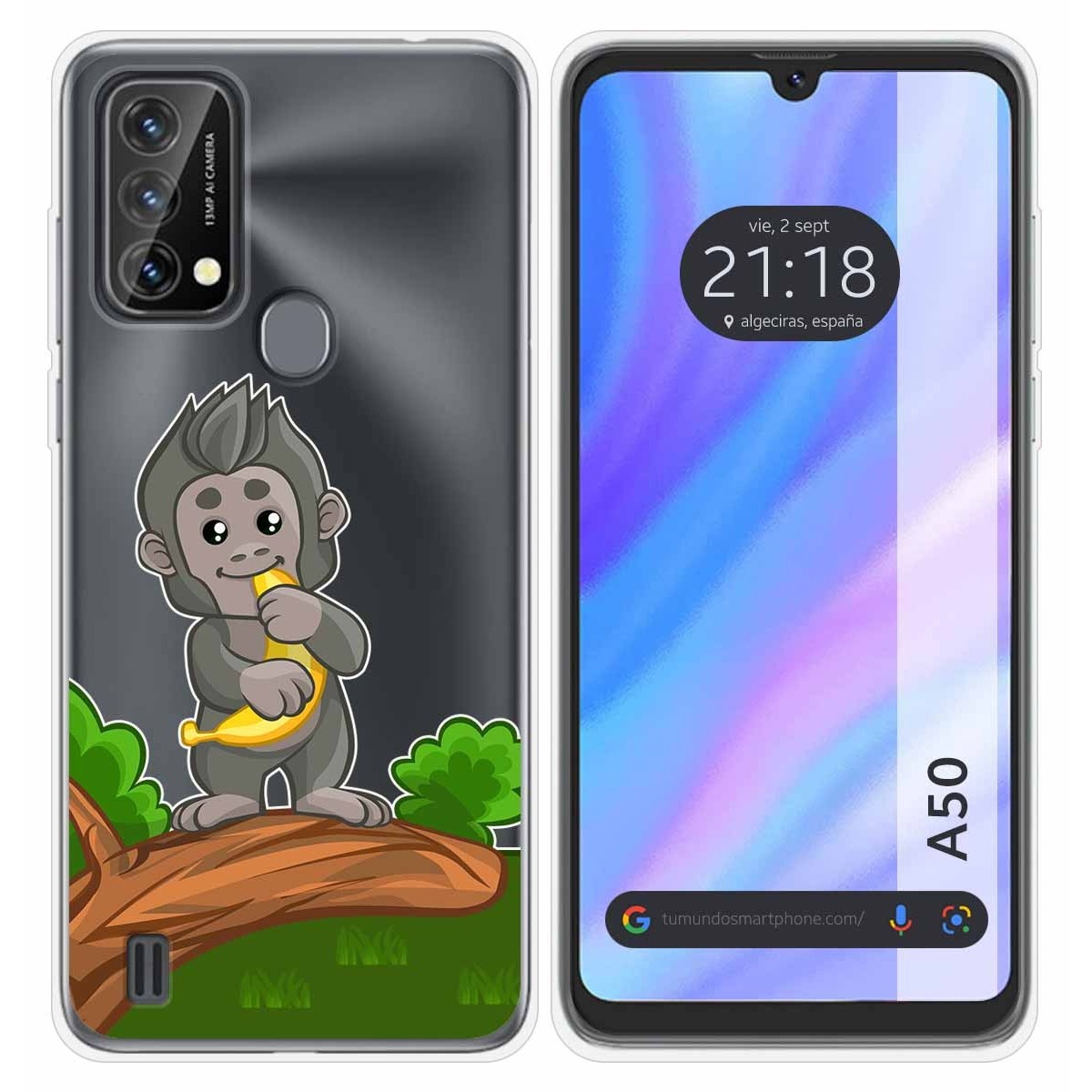 Funda Silicona Transparente para Blackview A50 diseño Mono Dibujos