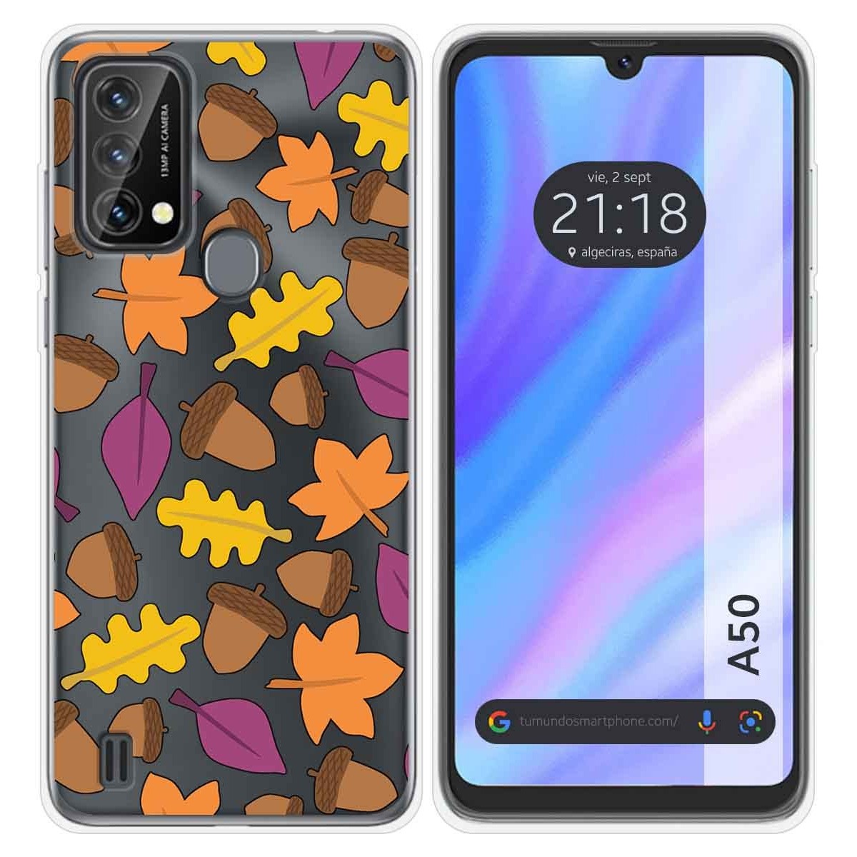 Funda Silicona Transparente para Blackview A50 diseño Otoño Dibujos