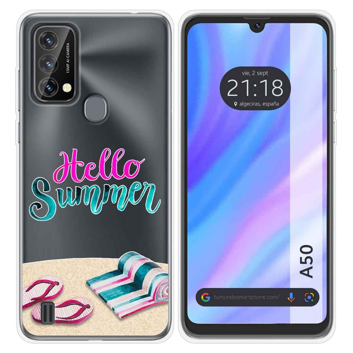 Funda Silicona Transparente para Blackview A50 diseño Summer Dibujos