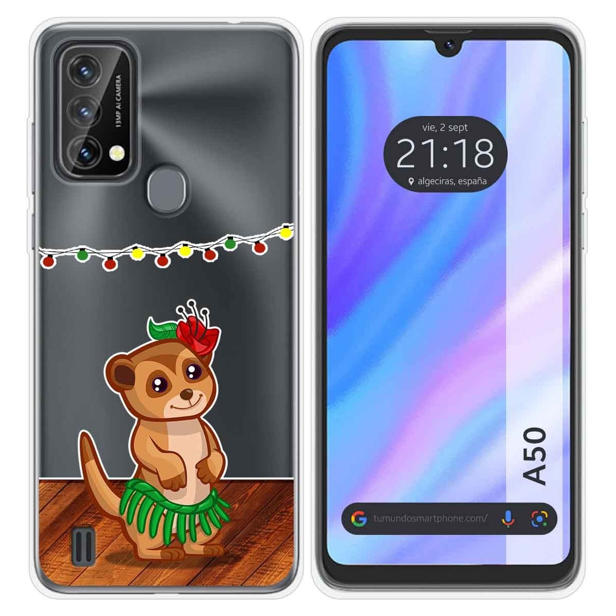 Funda Silicona Transparente para Blackview A50 diseño Suricata Dibujos
