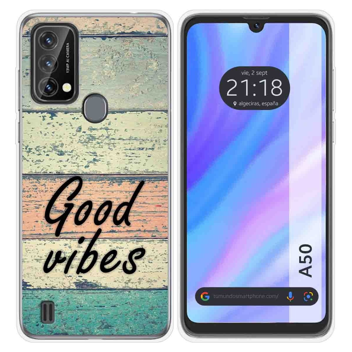 Funda Silicona para Blackview A50 diseño Madera 01 Dibujos