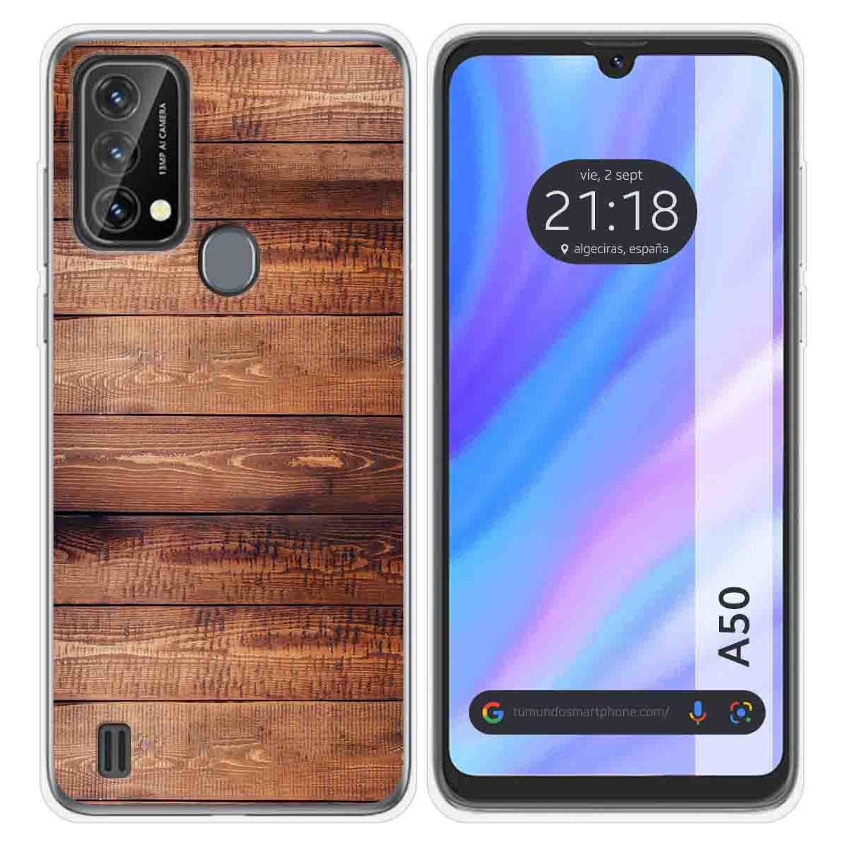 Funda Silicona para Blackview A50 diseño Madera 02 Dibujos