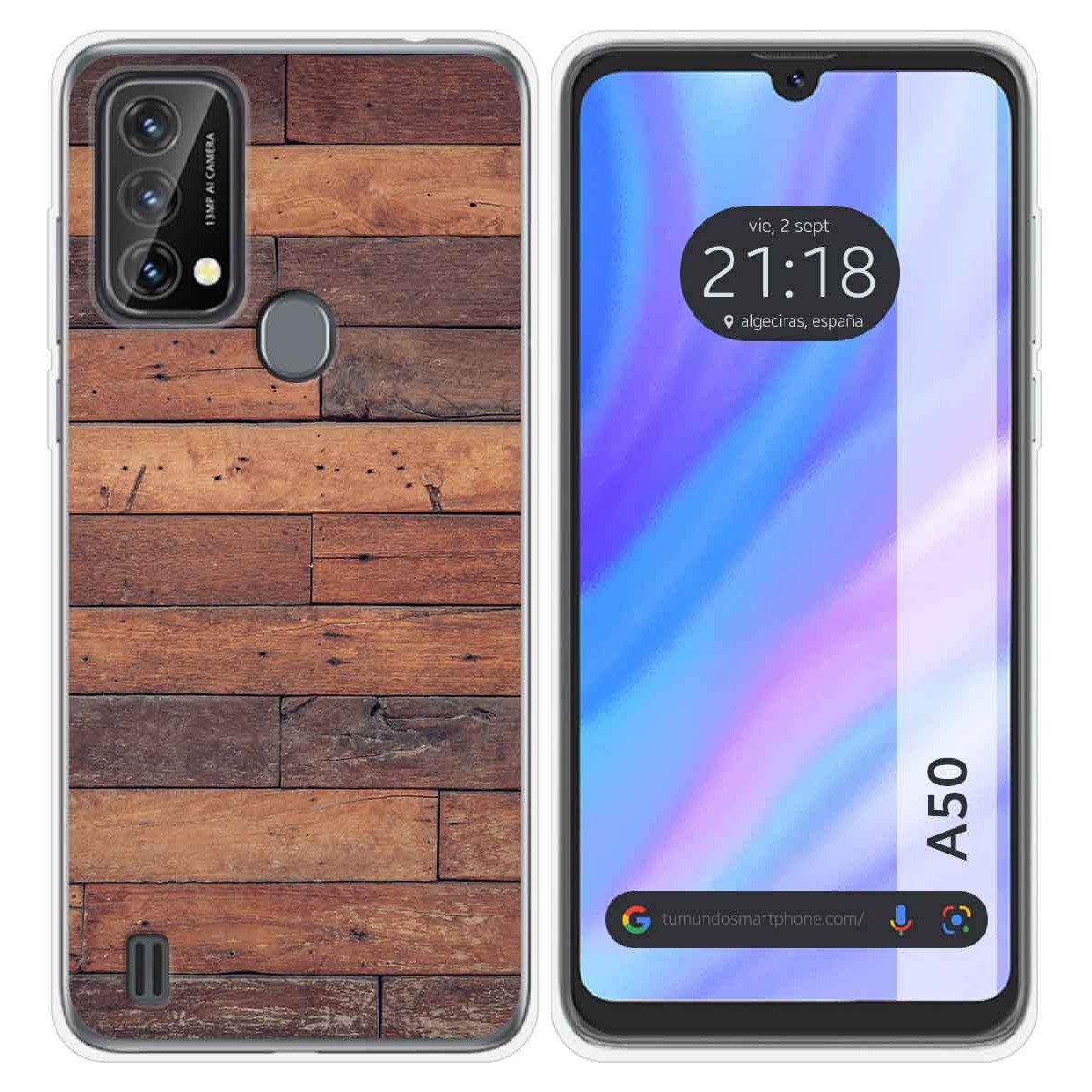Funda Silicona para Blackview A50 diseño Madera 03 Dibujos