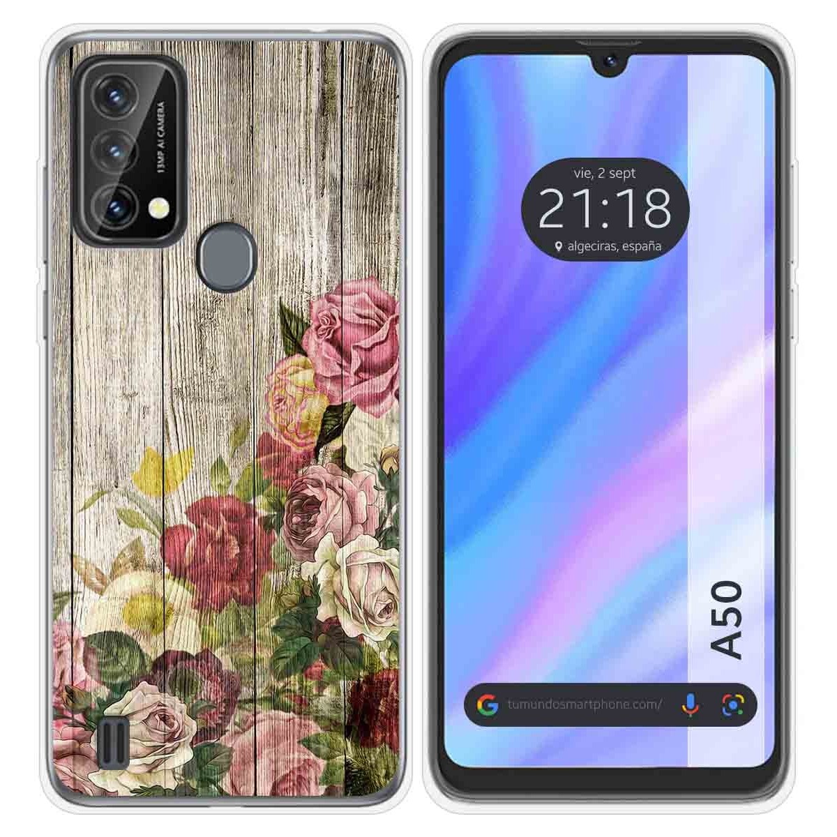 Funda Silicona para Blackview A50 diseño Madera 08 Dibujos