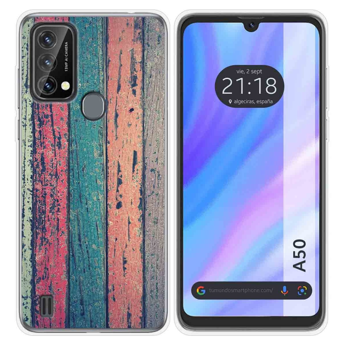 Funda Silicona para Blackview A50 diseño Madera 10 Dibujos