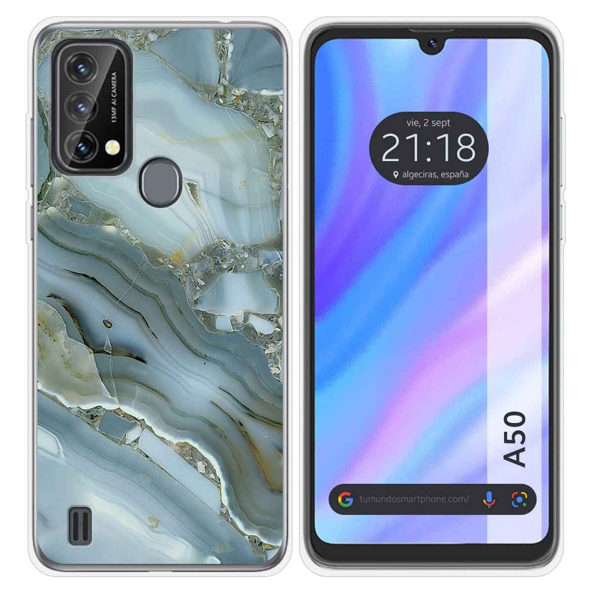Funda Silicona para Blackview A50 diseño Mármol 09 Dibujos