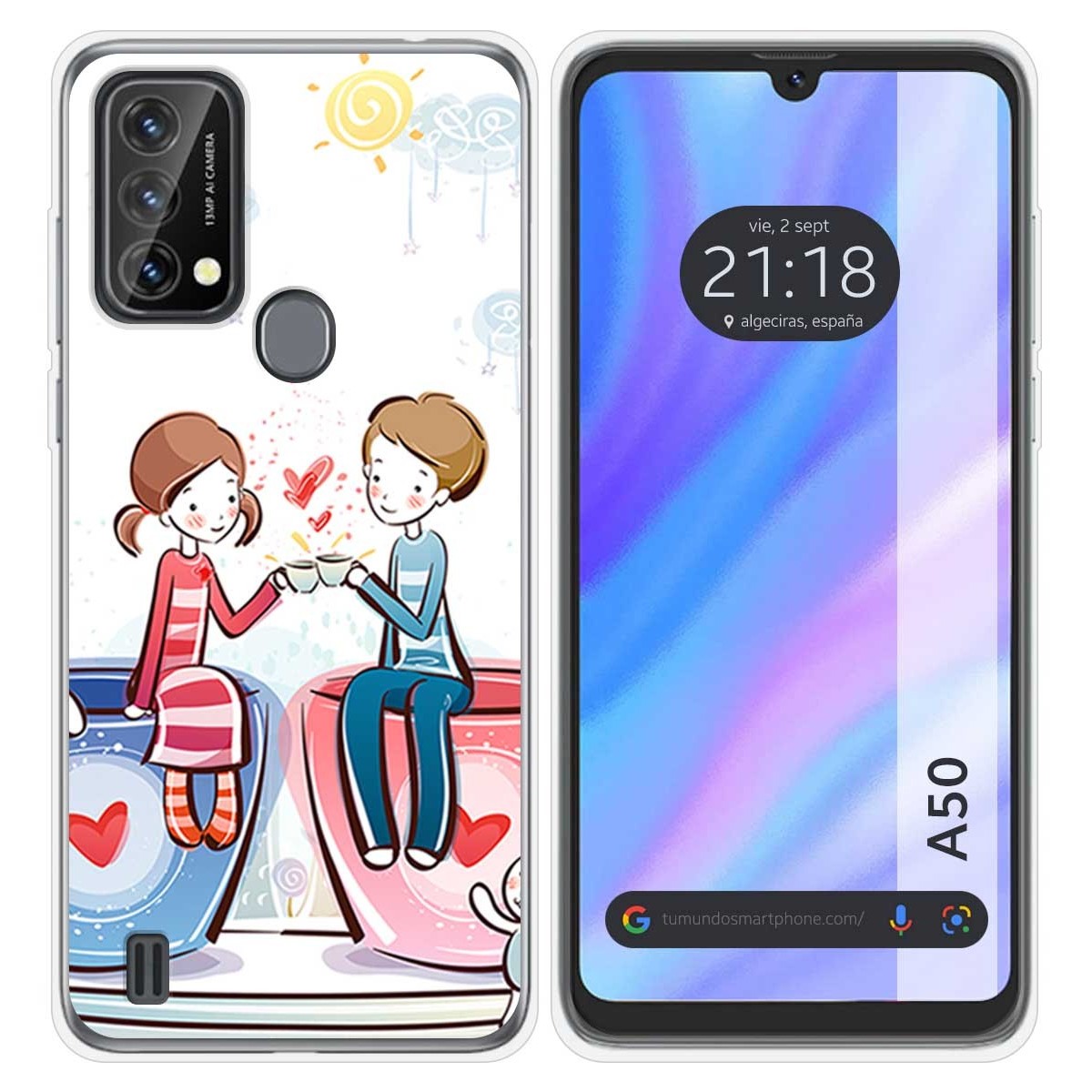 Funda Silicona para Blackview A50 diseño Café Dibujos