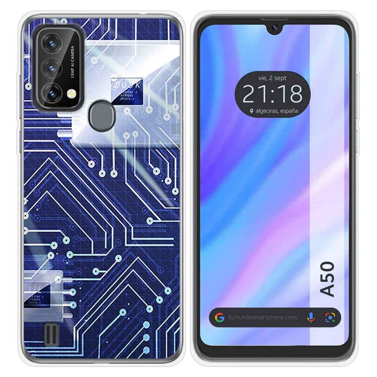 Funda Silicona para Blackview A50 diseño Circuito Dibujos