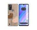 Funda Silicona para Blackview A50 diseño Corazones Madera Dibujos