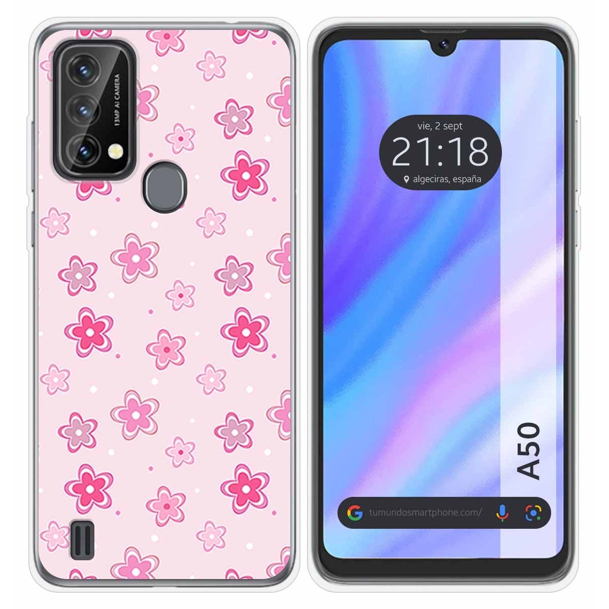 Funda Silicona para Blackview A50 diseño Flores Dibujos