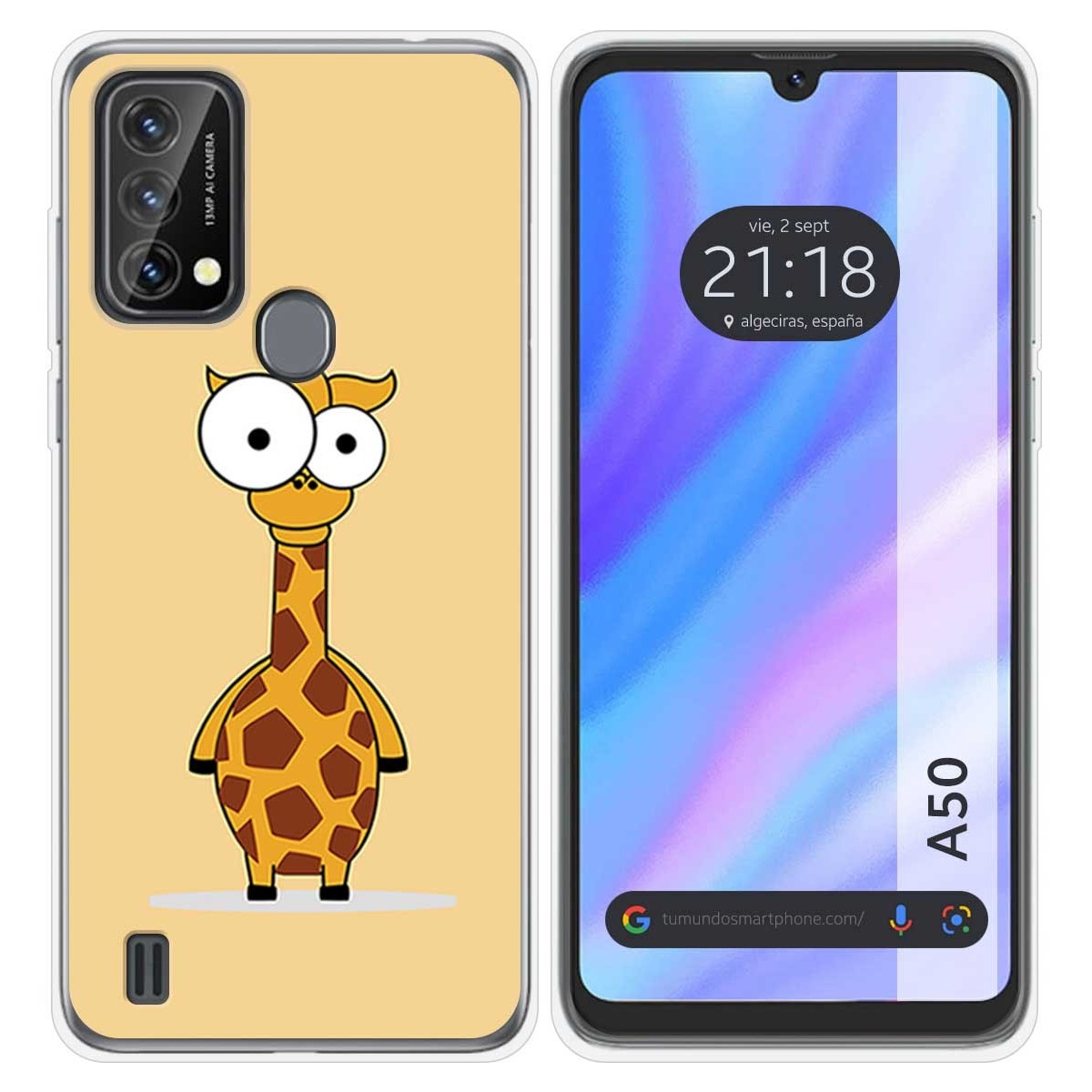 Funda Silicona para Blackview A50 diseño Jirafa Dibujos