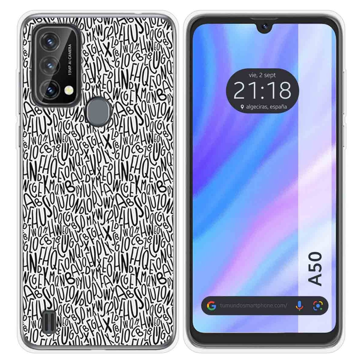 Funda Silicona para Blackview A50 diseño Letras Dibujos