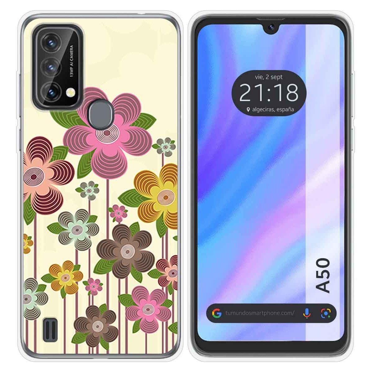 Funda Silicona para Blackview A50 diseño Primavera En Flor Dibujos