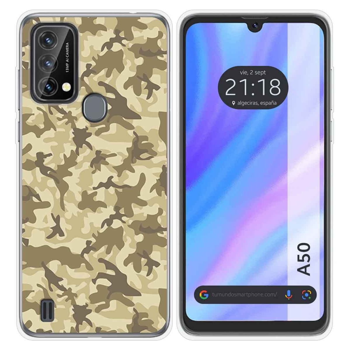 Funda Silicona para Blackview A50 diseño Sand Camuflaje Dibujos