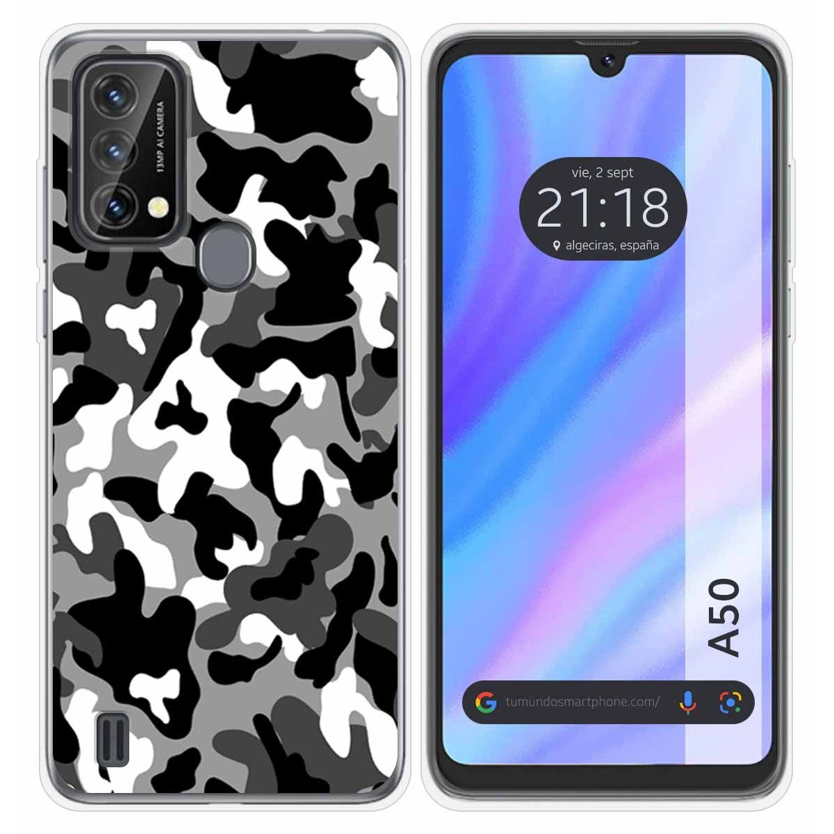 Funda Silicona para Blackview A50 diseño Snow Camuflaje Dibujos