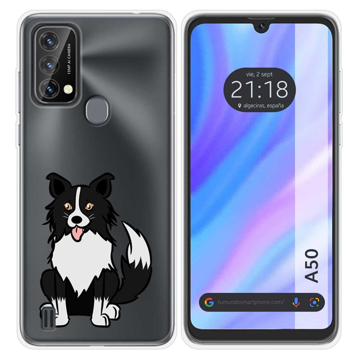 Funda Silicona Transparente para Blackview A50 diseño Perros 01 Dibujos