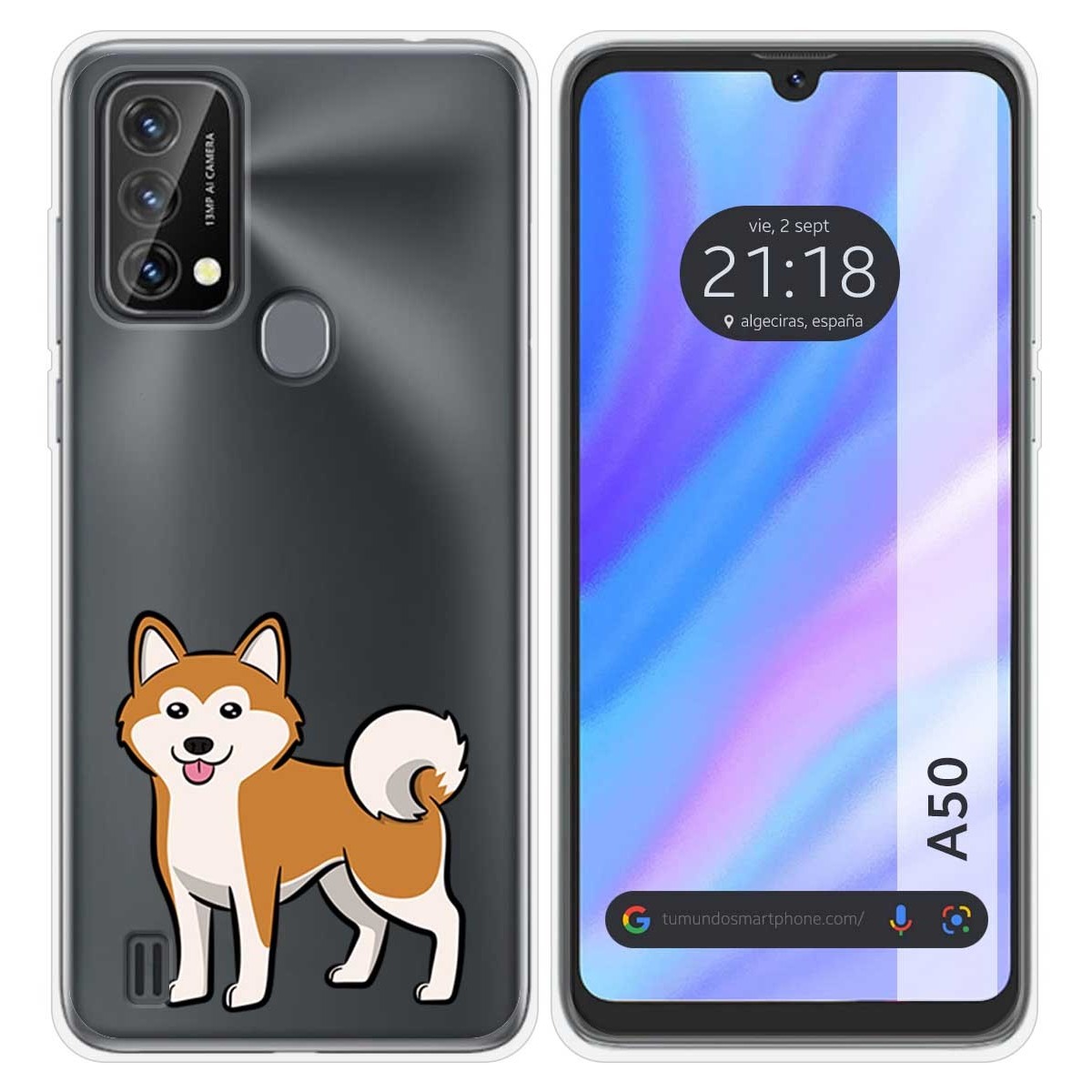 Funda Silicona Transparente para Blackview A50 diseño Perros 02 Dibujos