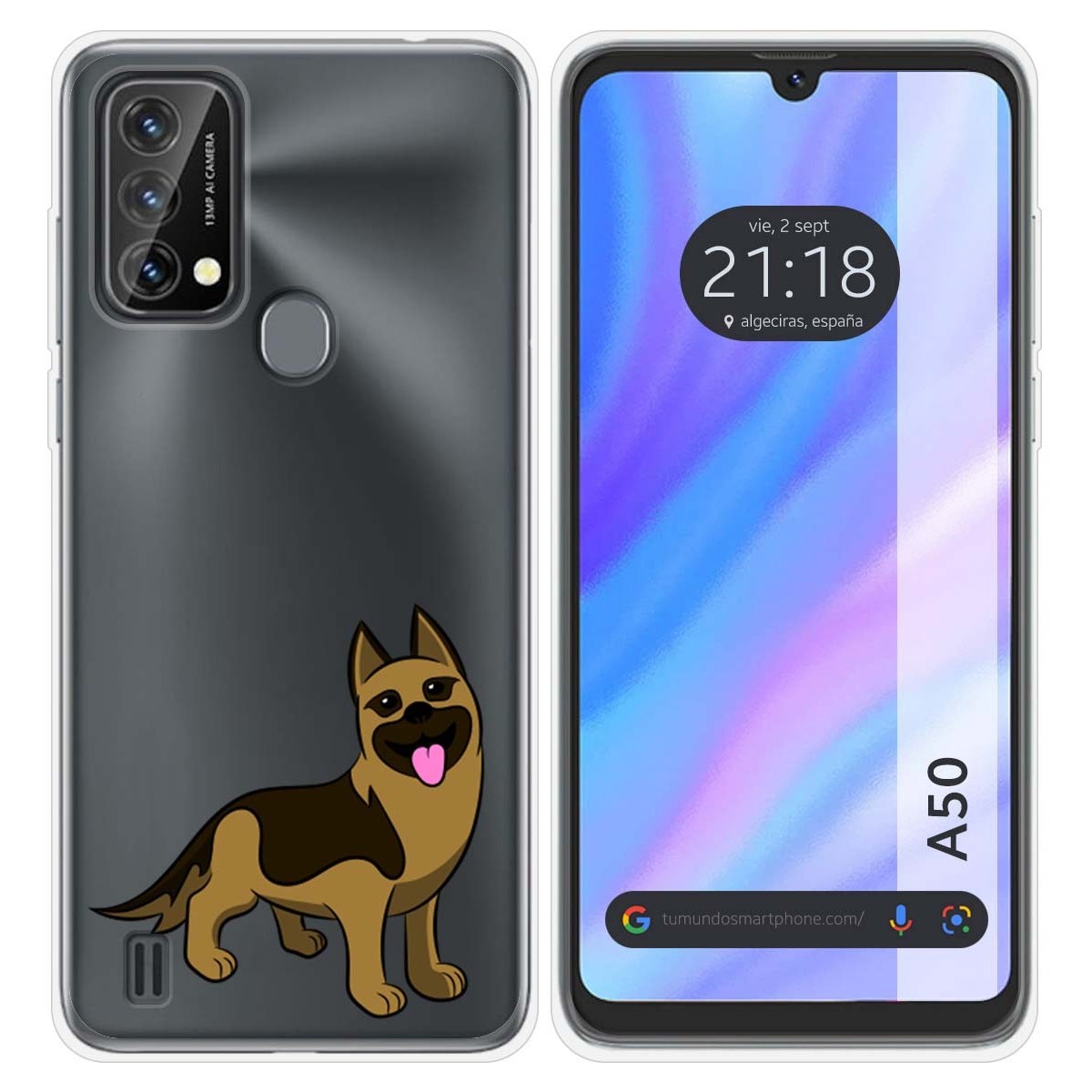 Funda Silicona Transparente para Blackview A50 diseño Perros 03 Dibujos