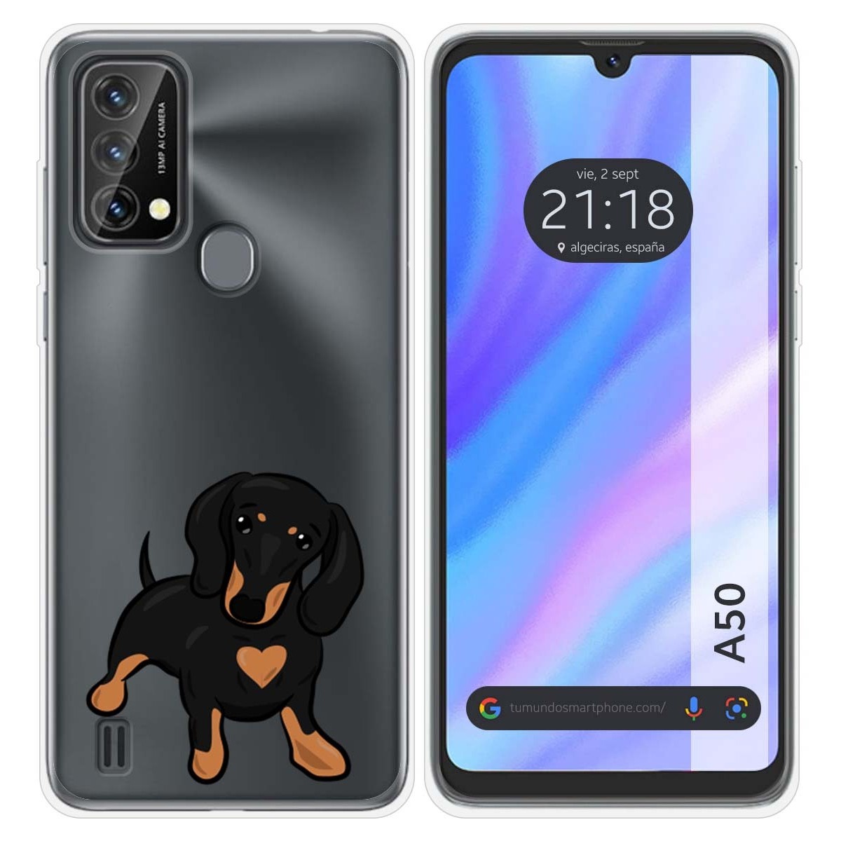 Funda Silicona Transparente para Blackview A50 diseño Perros 04 Dibujos