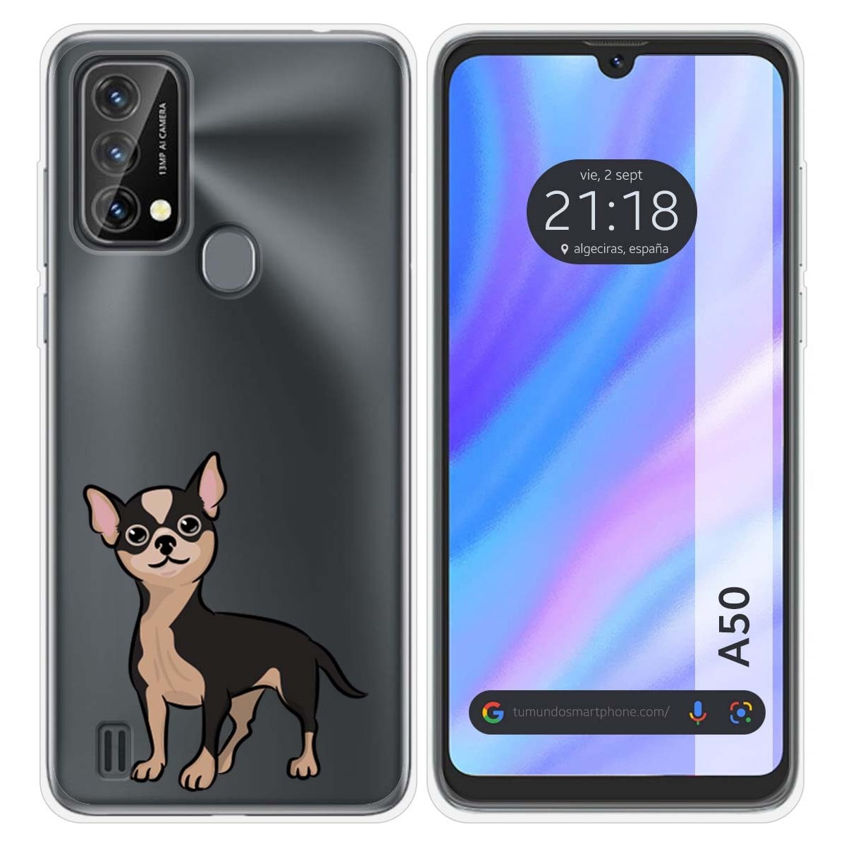 Funda Silicona Transparente para Blackview A50 diseño Perros 05 Dibujos