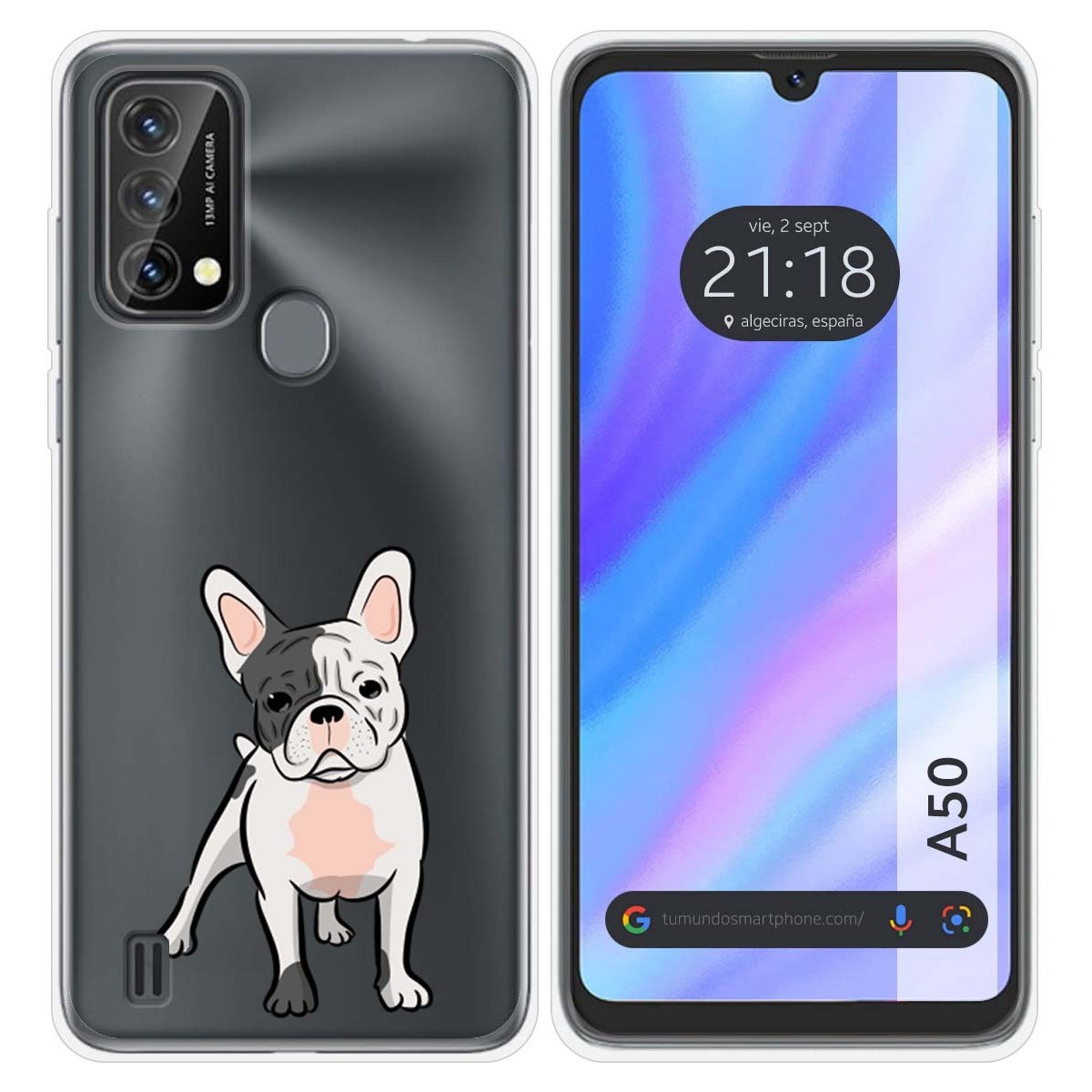 Funda Silicona Transparente para Blackview A50 diseño Perros 06 Dibujos