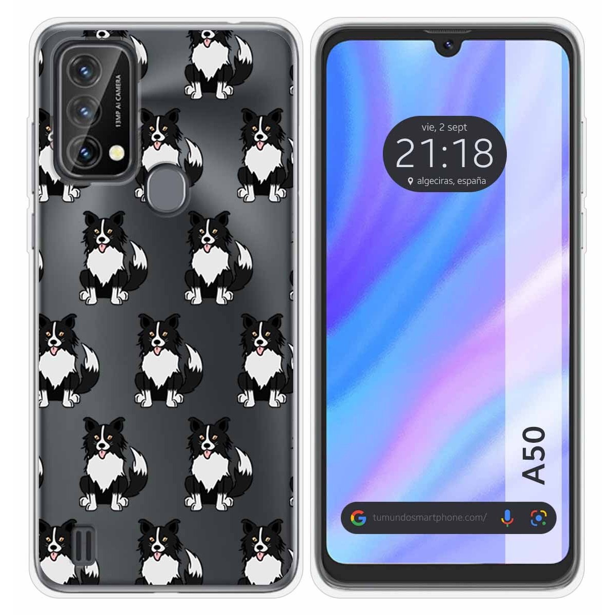 Funda Silicona Transparente para Blackview A50 diseño Perros 07 Dibujos