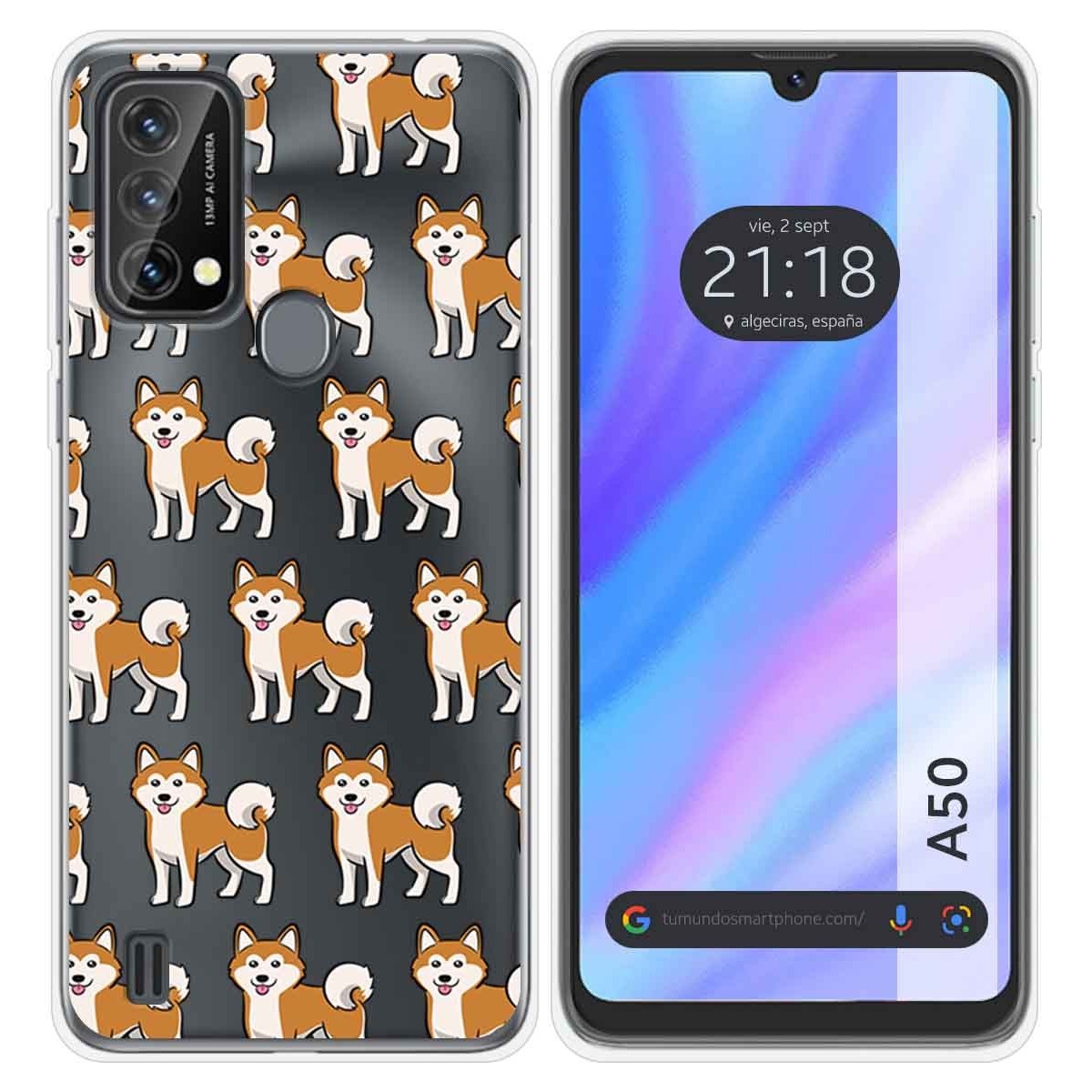 Funda Silicona Transparente para Blackview A50 diseño Perros 08 Dibujos