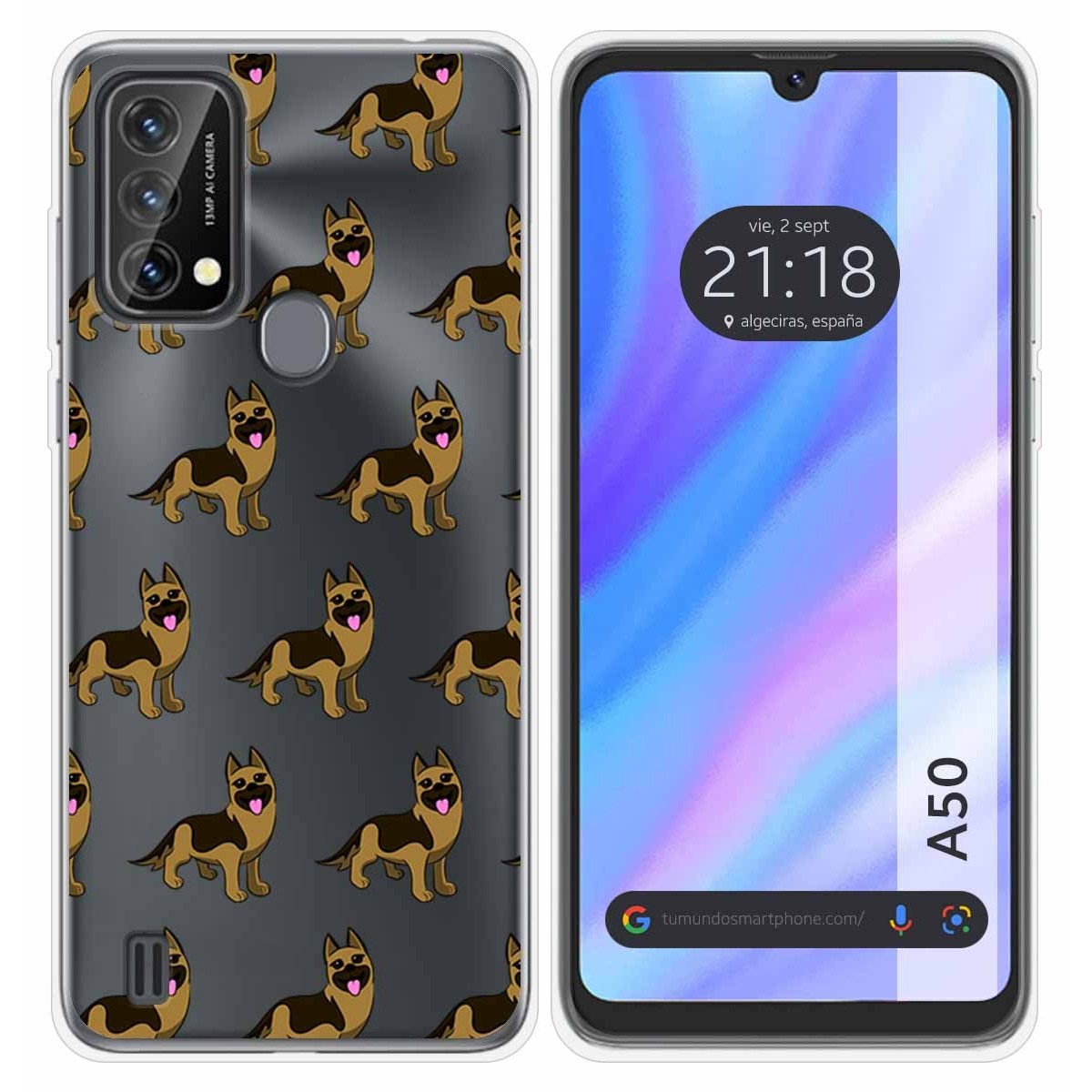 Funda Silicona Transparente para Blackview A50 diseño Perros 09 Dibujos