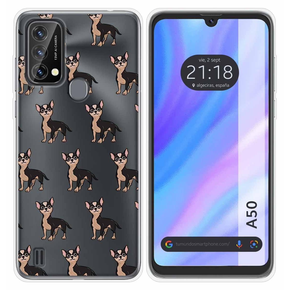 Funda Silicona Transparente para Blackview A50 diseño Perros 11 Dibujos