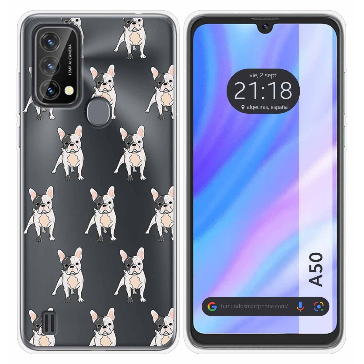 Funda Silicona Transparente para Blackview A50 diseño Perros 12 Dibujos