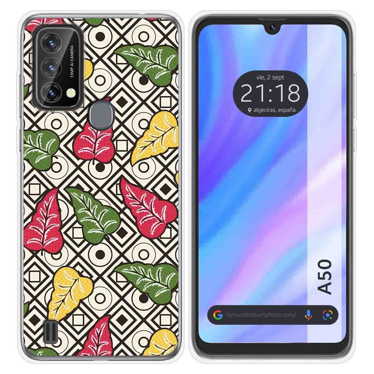 Funda Silicona Transparente para Blackview A50 diseño Flores 11 Dibujos
