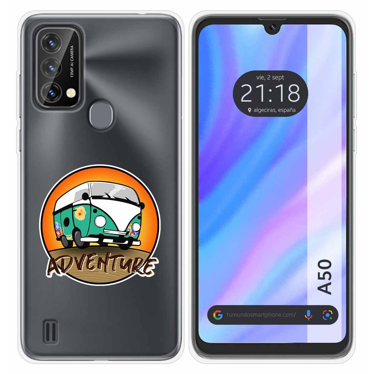 Funda Silicona Transparente para Blackview A50 diseño Adventure Dibujos