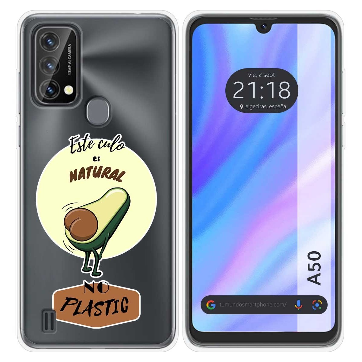 Funda Silicona Transparente para Blackview A50 diseño Culo Natural Dibujos